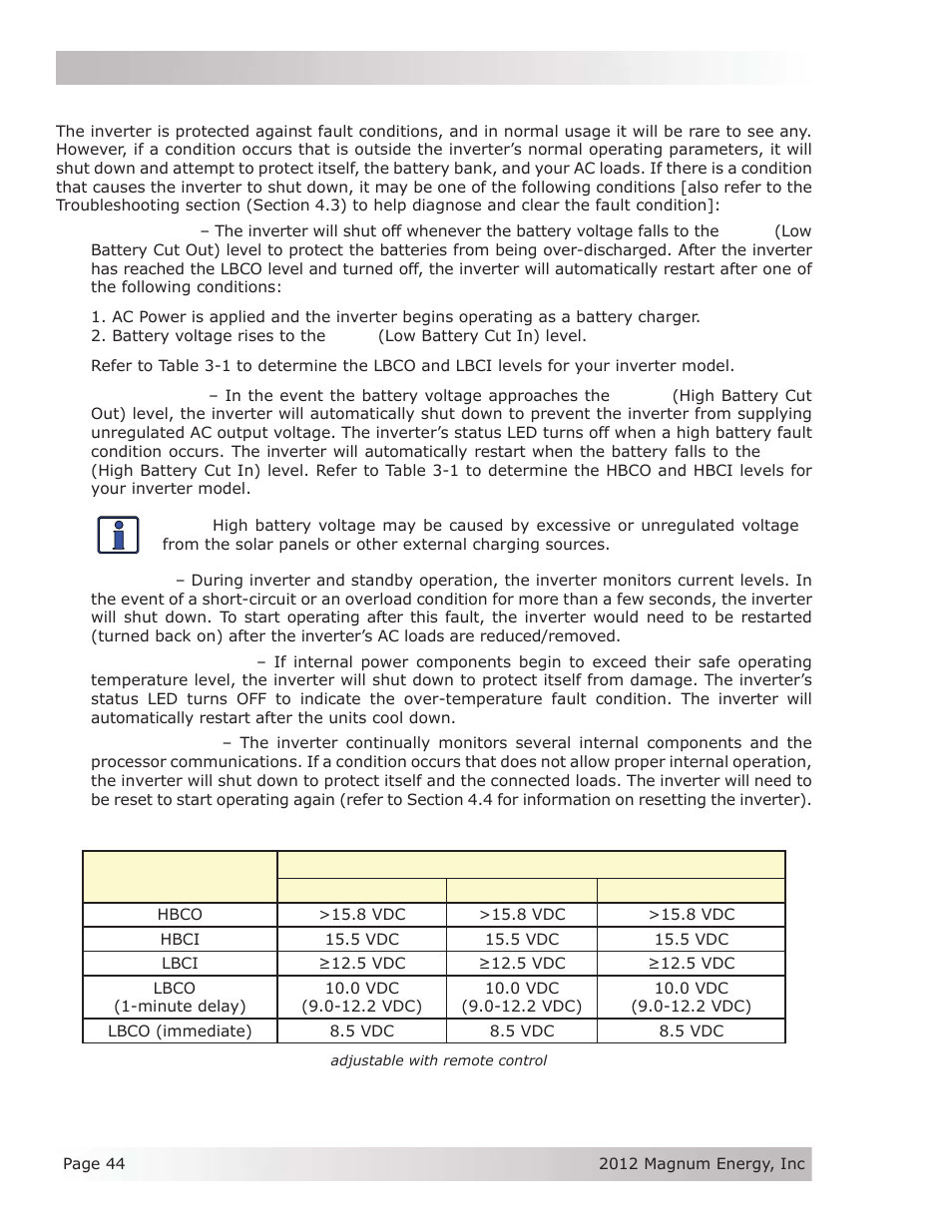 6 protection circuitry operation | Magnum Energy ME Series User Manual | Page 52 / 68