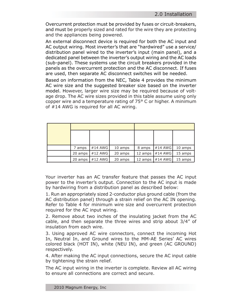 0 installation | Magnum Energy MM-AE Series User Manual | Page 25 / 48