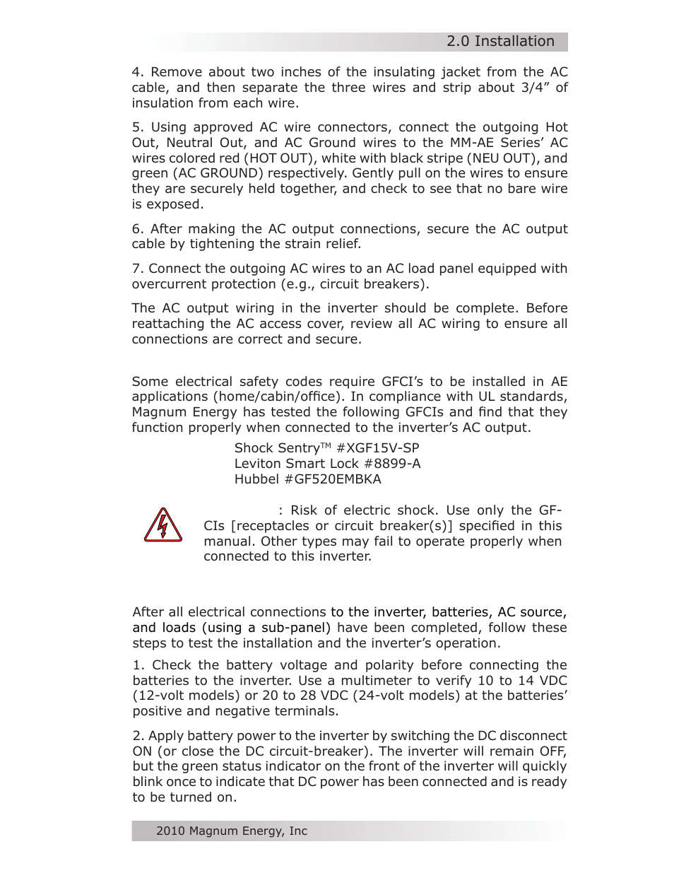 Magnum Energy MM-AE Series User Manual | Page 27 / 48