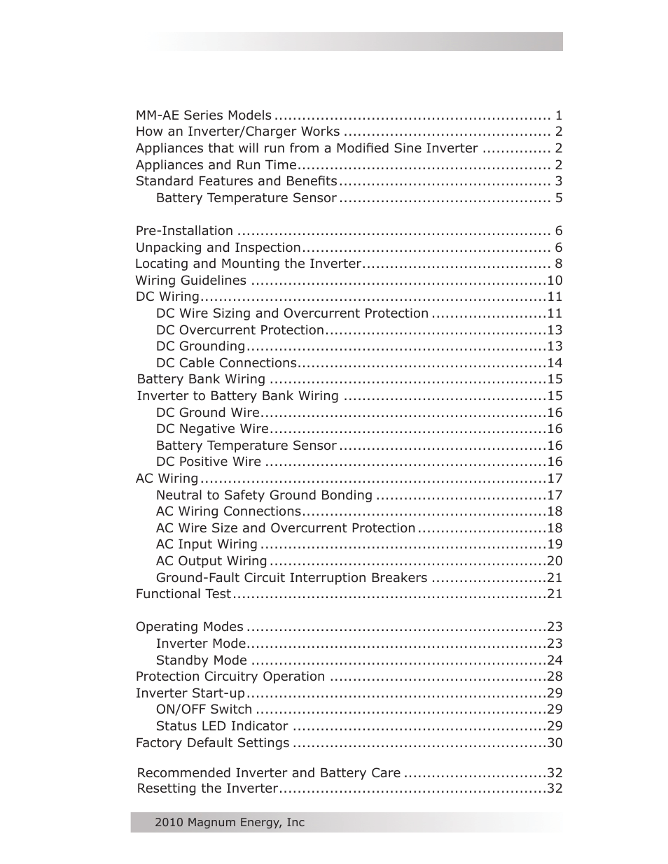 Magnum Energy MM-AE Series User Manual | Page 5 / 48