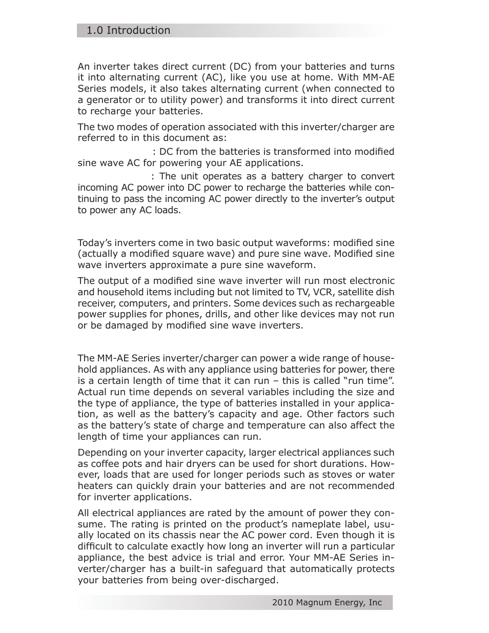 Magnum Energy MM-AE Series User Manual | Page 8 / 48