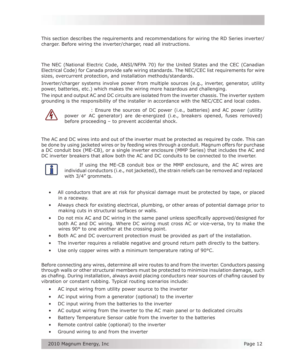 Magnum Energy RD Series User Manual | Page 18 / 58