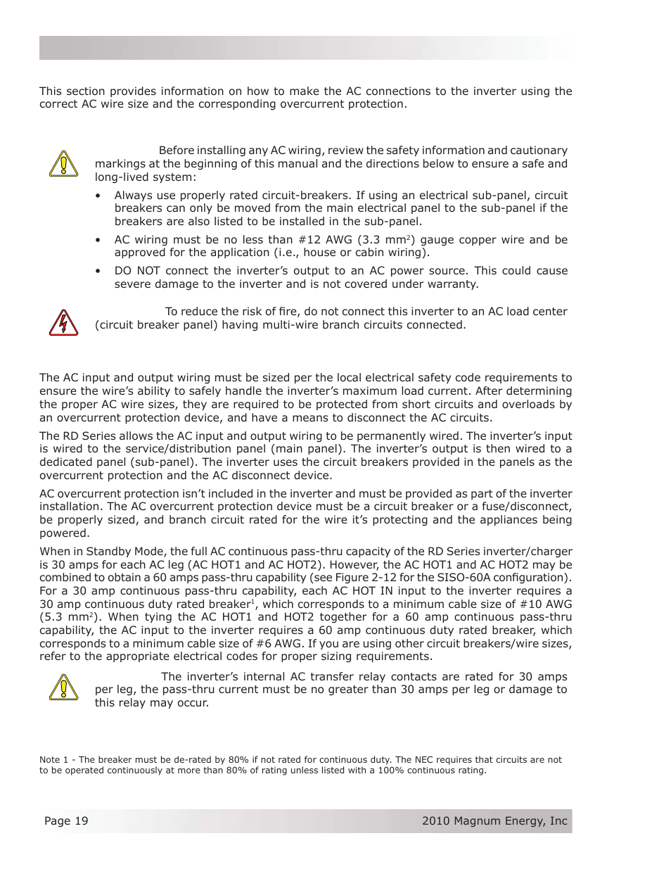 Magnum Energy RD Series User Manual | Page 25 / 58