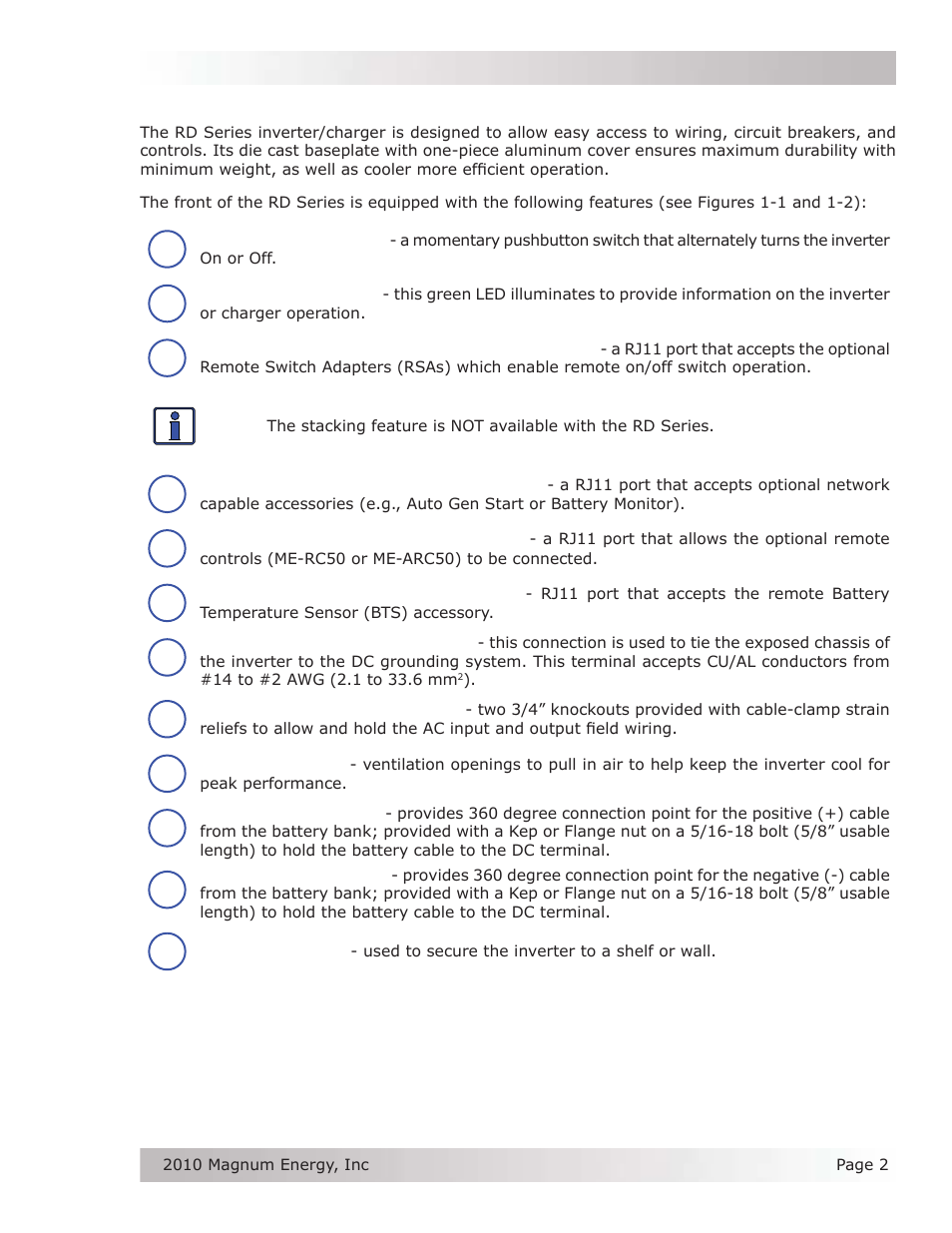 Magnum Energy RD Series User Manual | Page 8 / 58