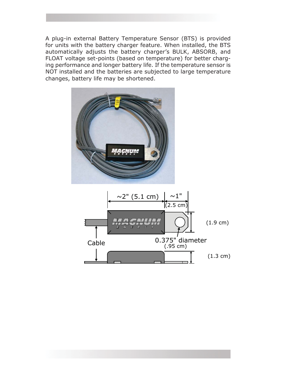 1 battery temperature sensor | Magnum Energy MMS Series User Manual | Page 12 / 52