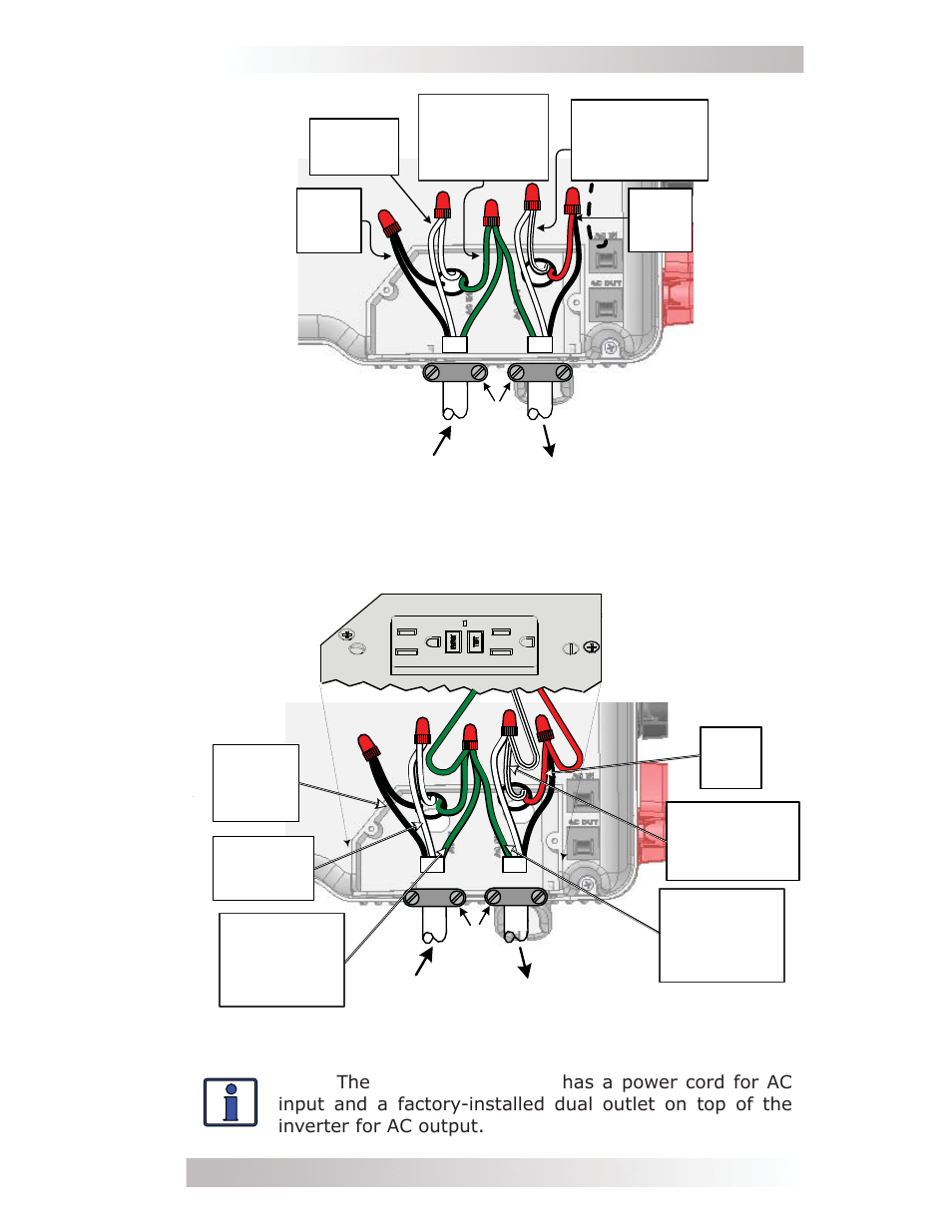 Ac in ac out, Ac ground out, Neutral in | Hot out, Neutral out, Hot in, Ac ground in | Magnum Energy MMS Series User Manual | Page 29 / 52