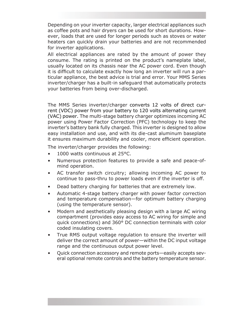 5 standard features and benefi ts | Magnum Energy MMS Series User Manual | Page 9 / 52