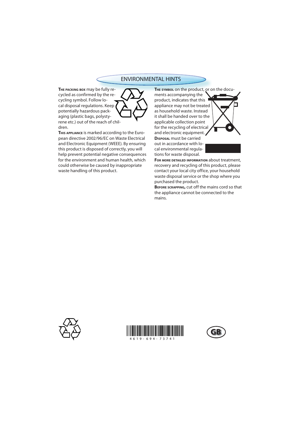 Environmental hints | CDA MV440 User Manual | Page 28 / 28