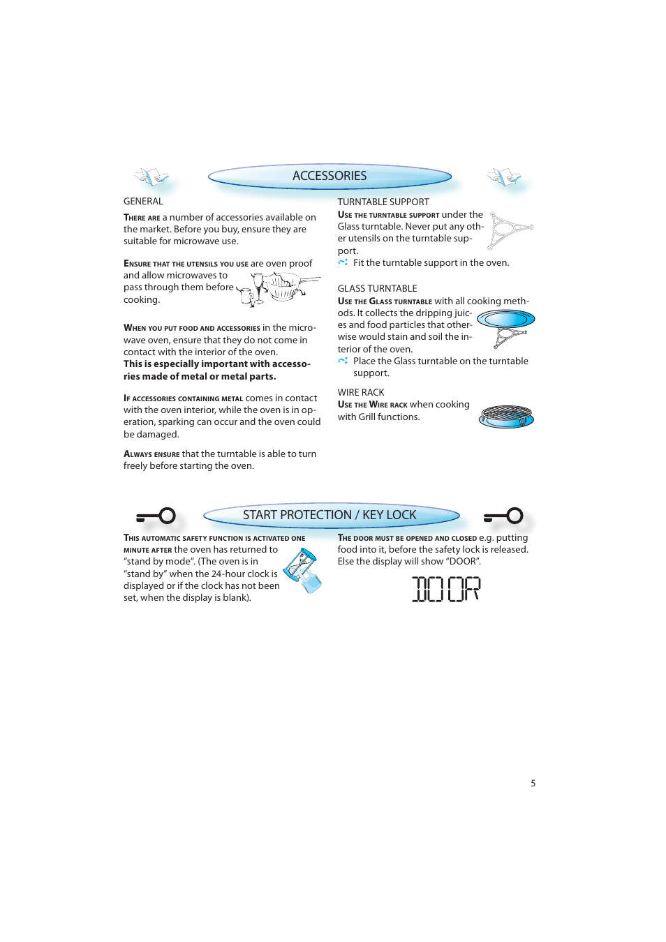 Accessories, Start protection / key lock | CDA MV440 User Manual | Page 5 / 28
