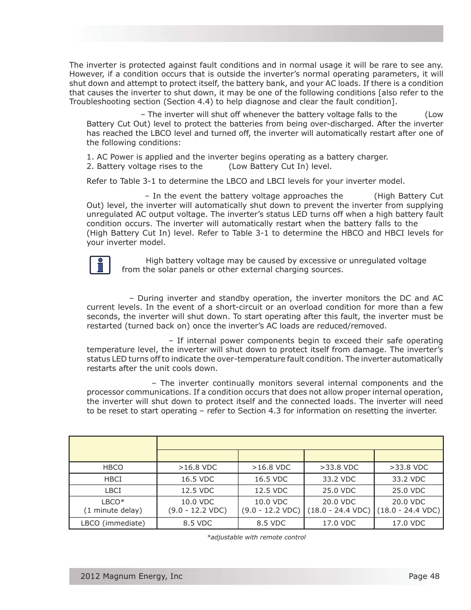 6 protection circuitry operation | Magnum Energy MS Series User Manual | Page 57 / 76