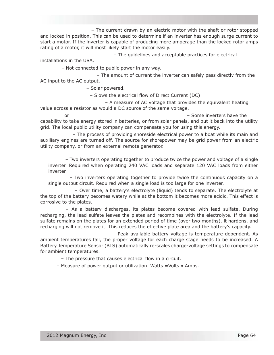 Magnum Energy MS Series User Manual | Page 73 / 76