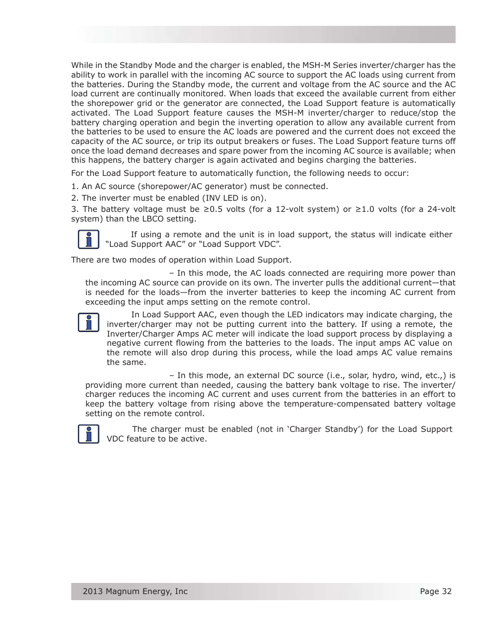 2 load support | Magnum Energy MSH-M Series User Manual | Page 41 / 64