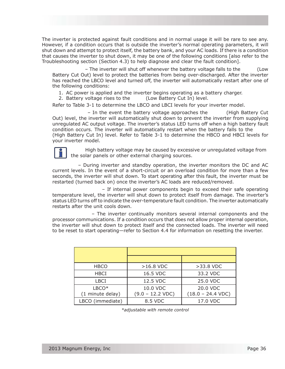6 protection circuitry operation | Magnum Energy MSH-M Series User Manual | Page 45 / 64
