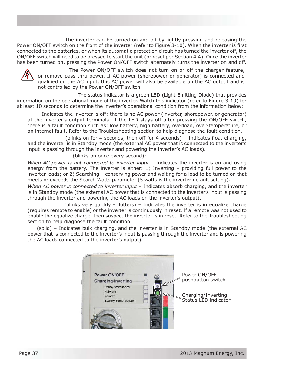 7 inverter startup | Magnum Energy MSH-M Series User Manual | Page 46 / 64