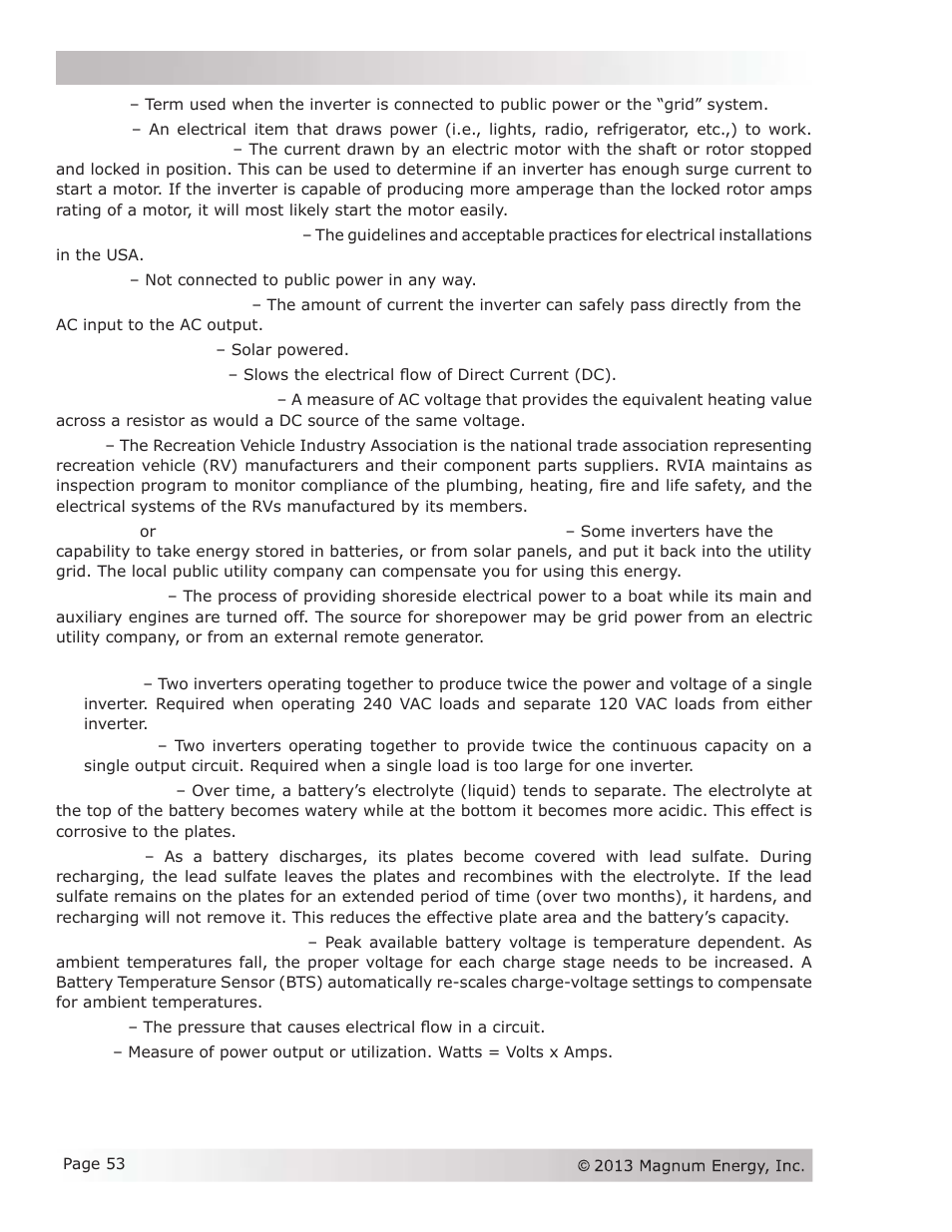 Magnum Energy MSH-M Series User Manual | Page 62 / 64