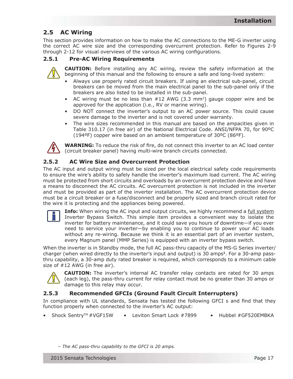 5 ac wiring | Magnum Energy ME-G Series User Manual | Page 26 / 62