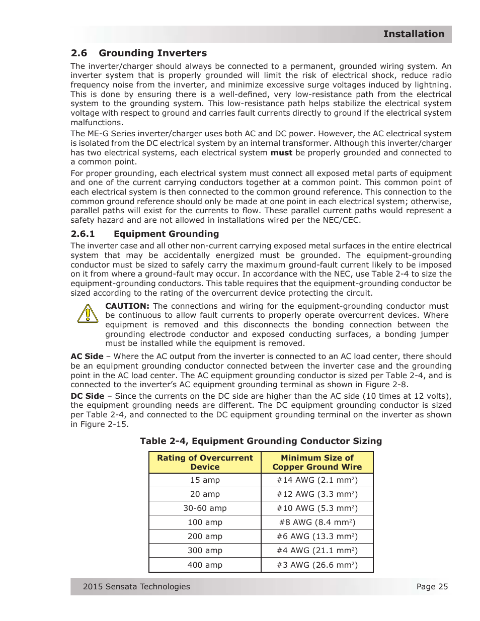 6 grounding inverters | Magnum Energy ME-G Series User Manual | Page 34 / 62