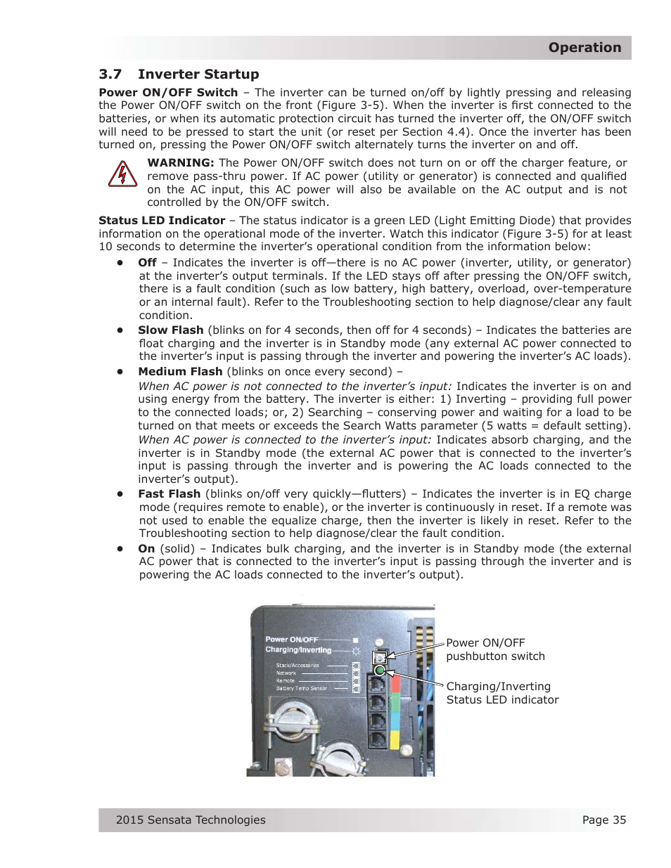 7 inverter startup | Magnum Energy ME-G Series User Manual | Page 44 / 62