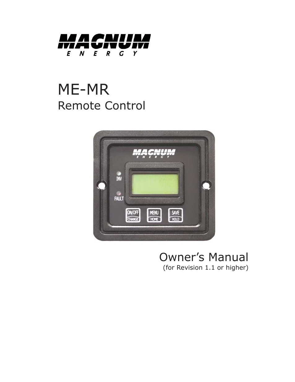 Magnum Energy ME-MR Remote User Manual | 47 pages