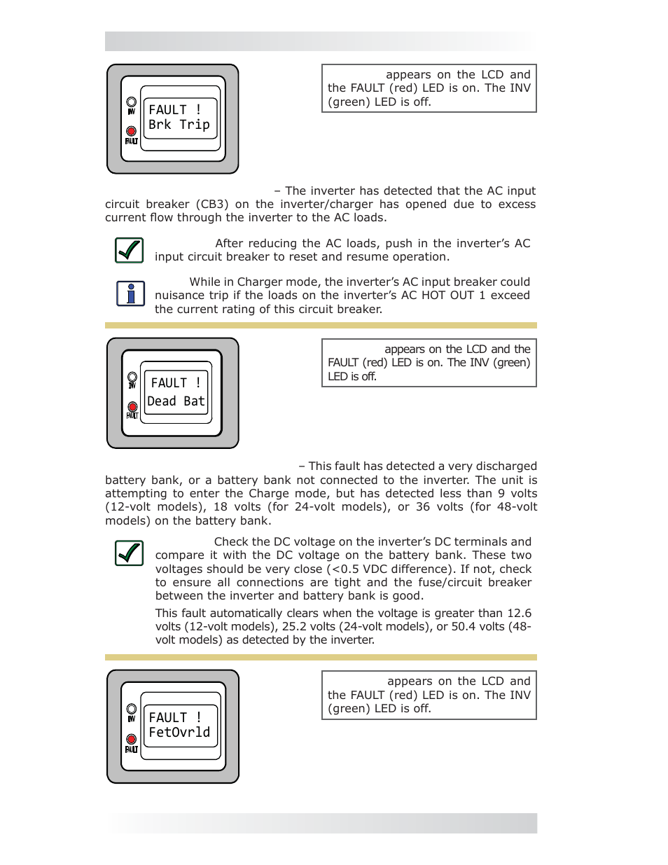 Fault ! fetovrld | Magnum Energy ME-MR Remote User Manual | Page 34 / 47