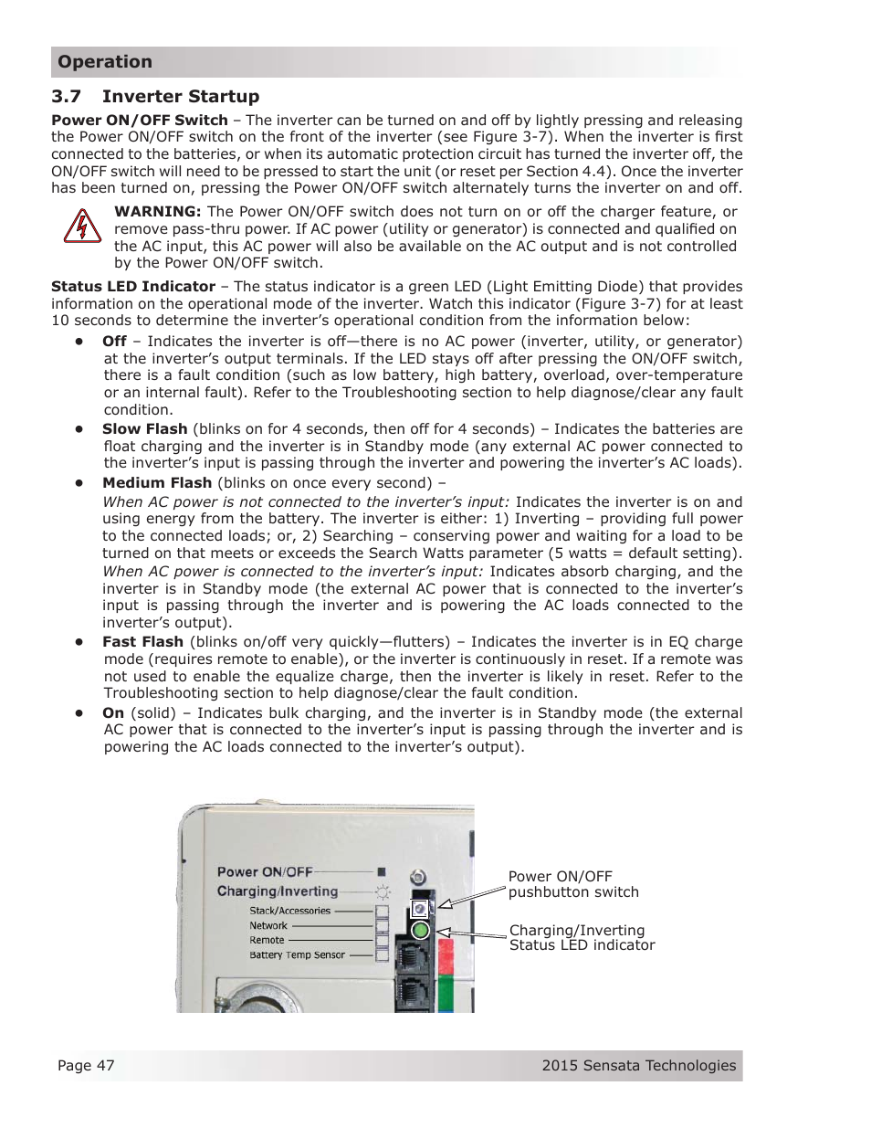 7 inverter startup | Magnum Energy MS-G Series User Manual | Page 55 / 74