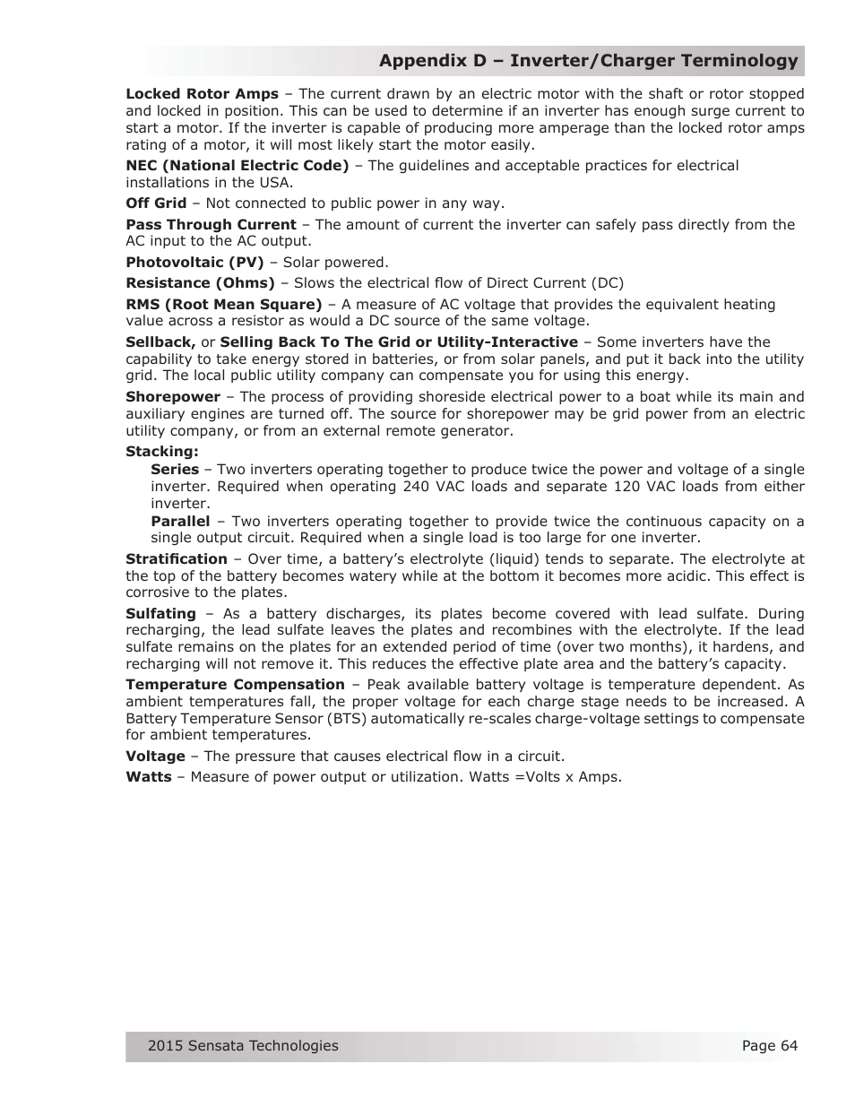 Magnum Energy MS-G Series User Manual | Page 72 / 74