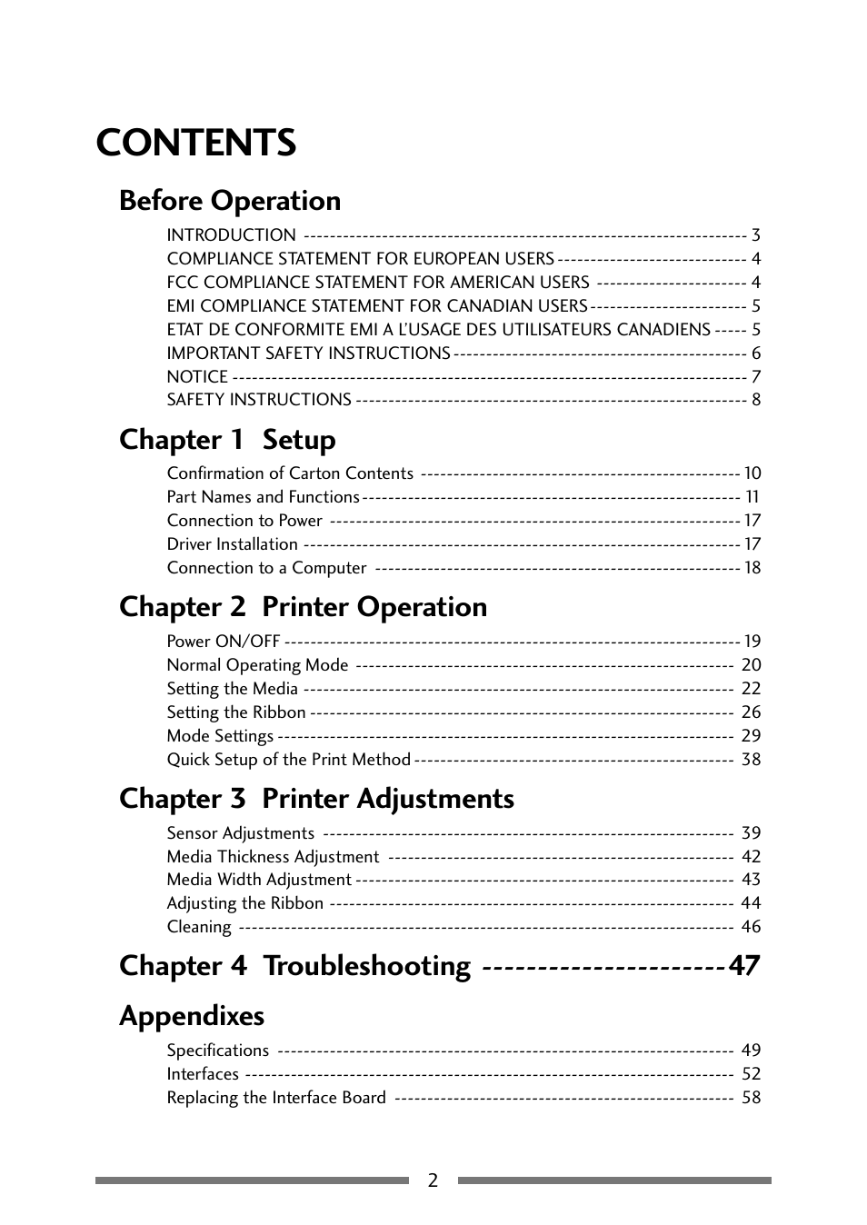 Citizen Systems Citizen CLP 621 CLP-621 User Manual | Page 2 / 60