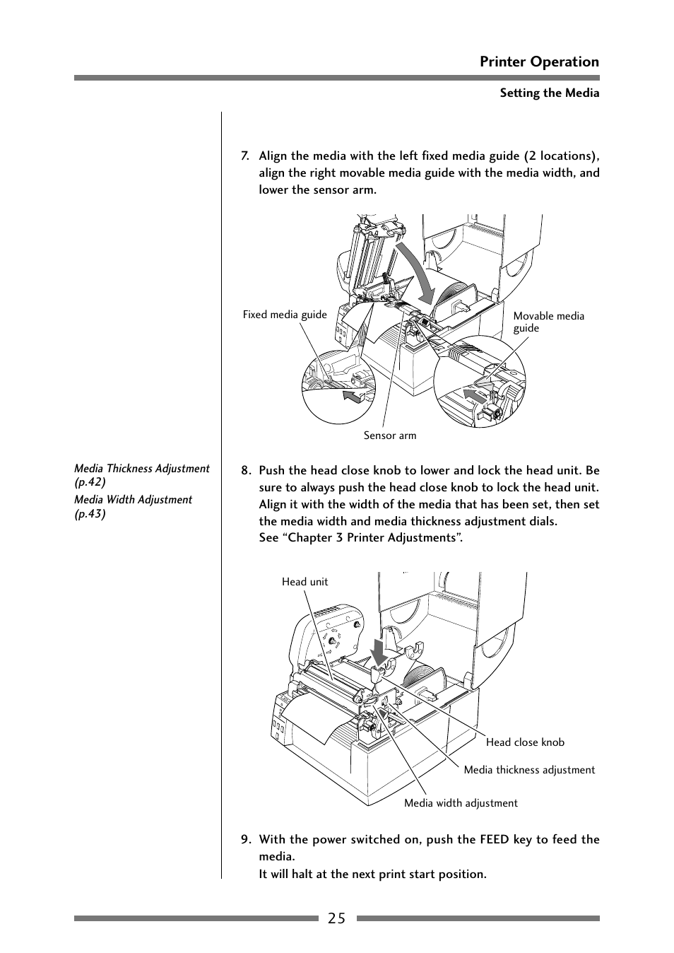 25 printer operation | Citizen Systems Citizen CLP 621 CLP-621 User Manual | Page 25 / 60