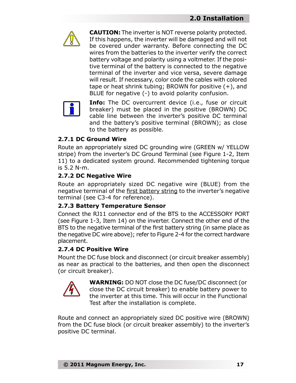 Magnum Energy MMS-E Series User Manual | Page 24 / 51