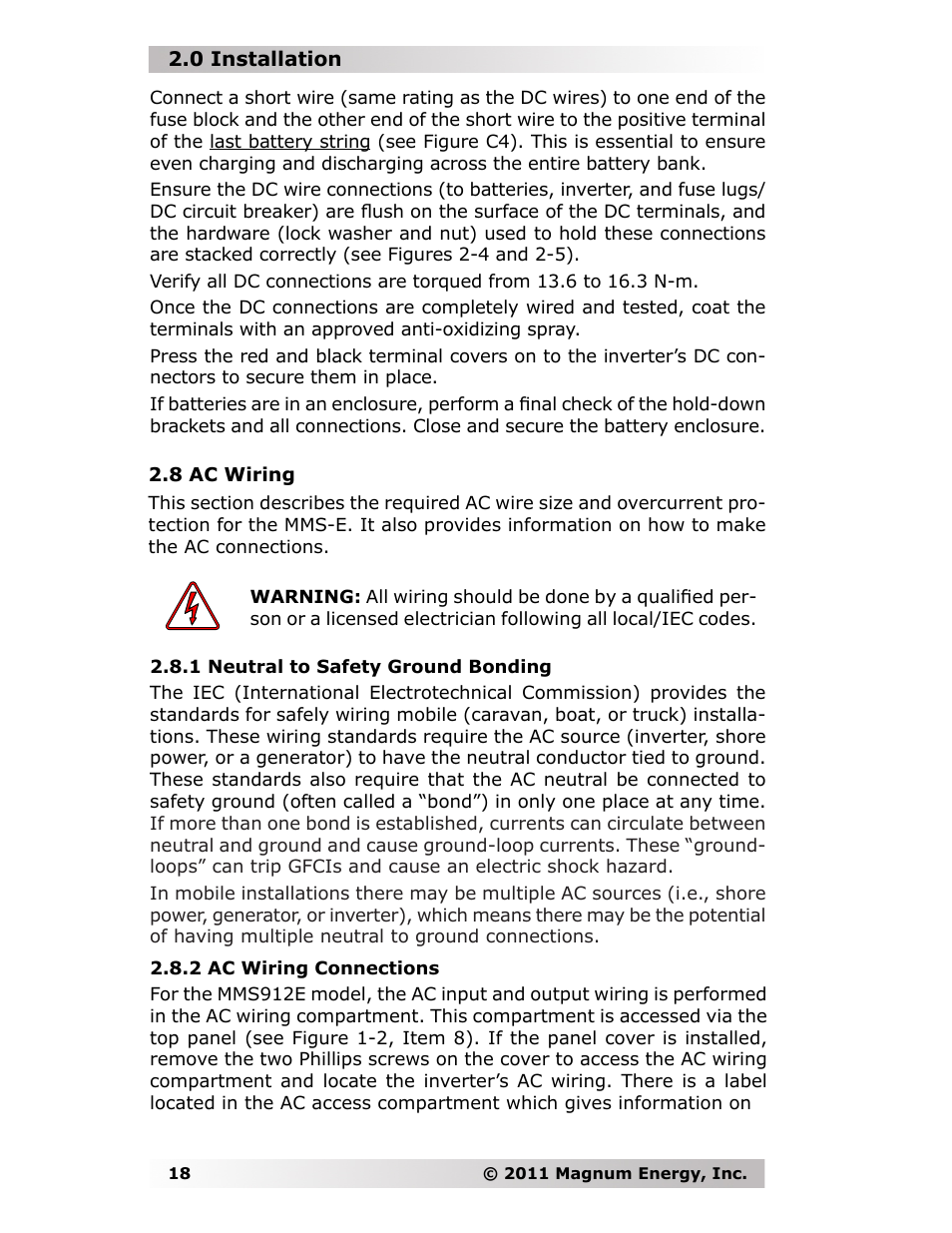 Magnum Energy MMS-E Series User Manual | Page 25 / 51