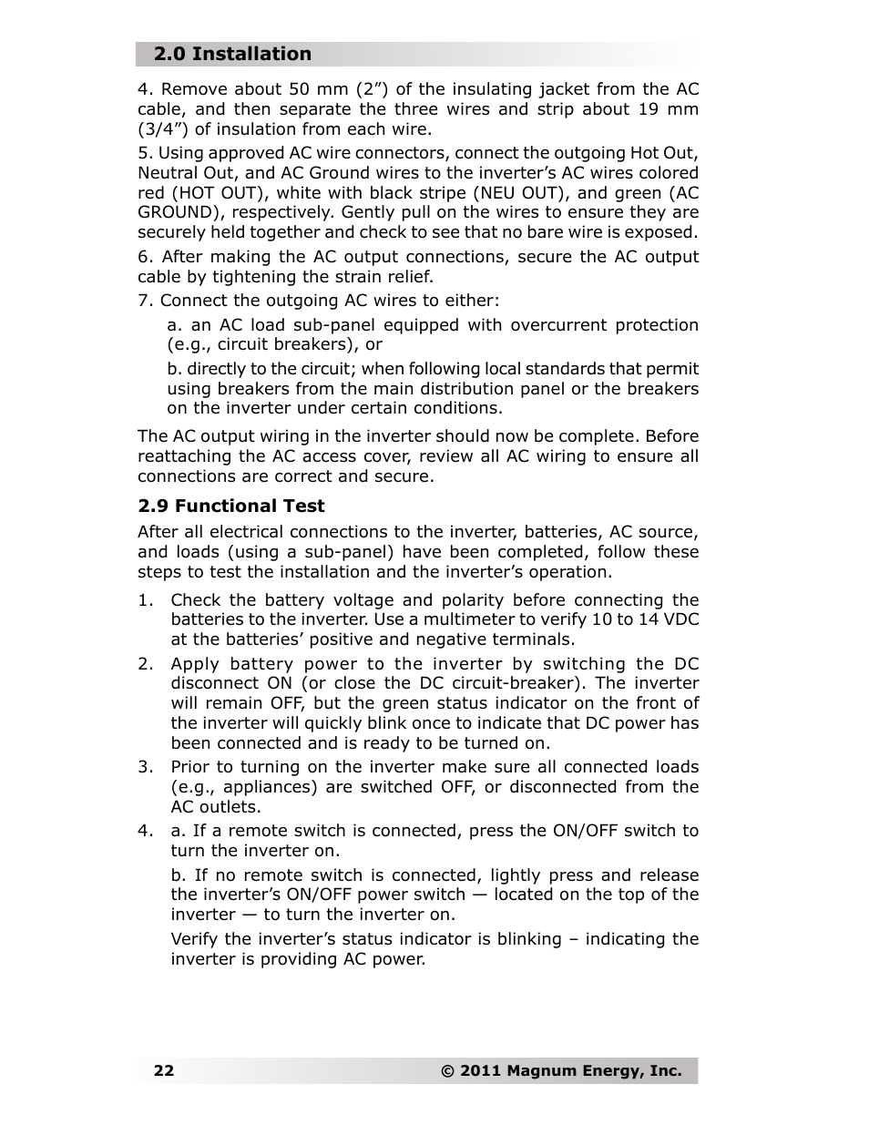 Magnum Energy MMS-E Series User Manual | Page 29 / 51
