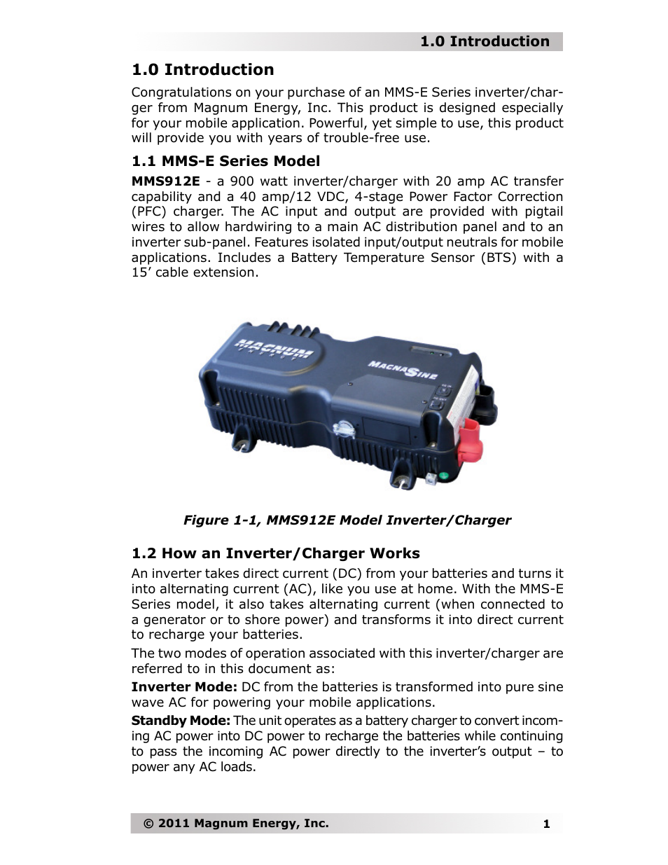 0 introduction | Magnum Energy MMS-E Series User Manual | Page 8 / 51
