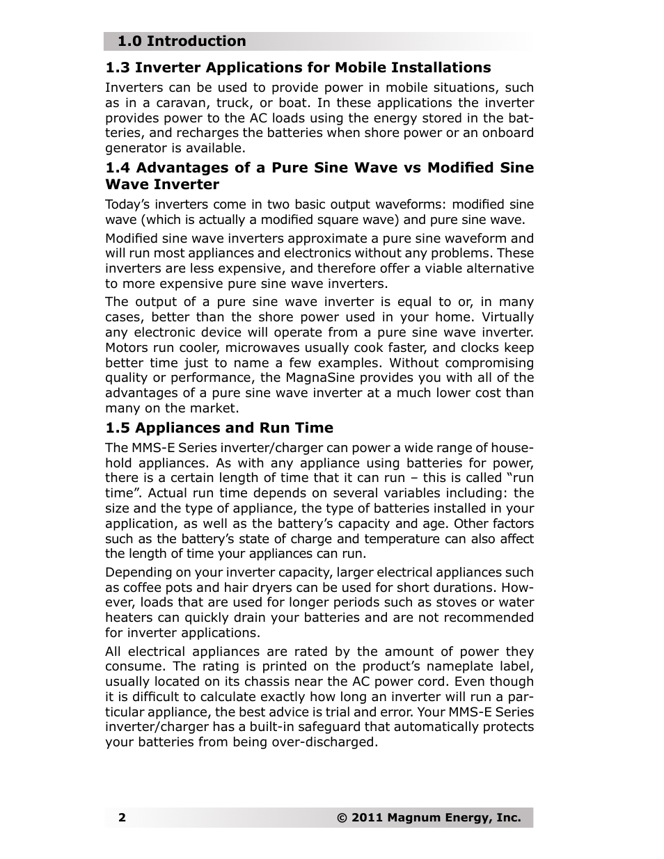 Magnum Energy MMS-E Series User Manual | Page 9 / 51