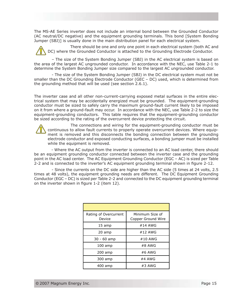 Magnum Energy MS-AEJ Series User Manual | Page 21 / 52