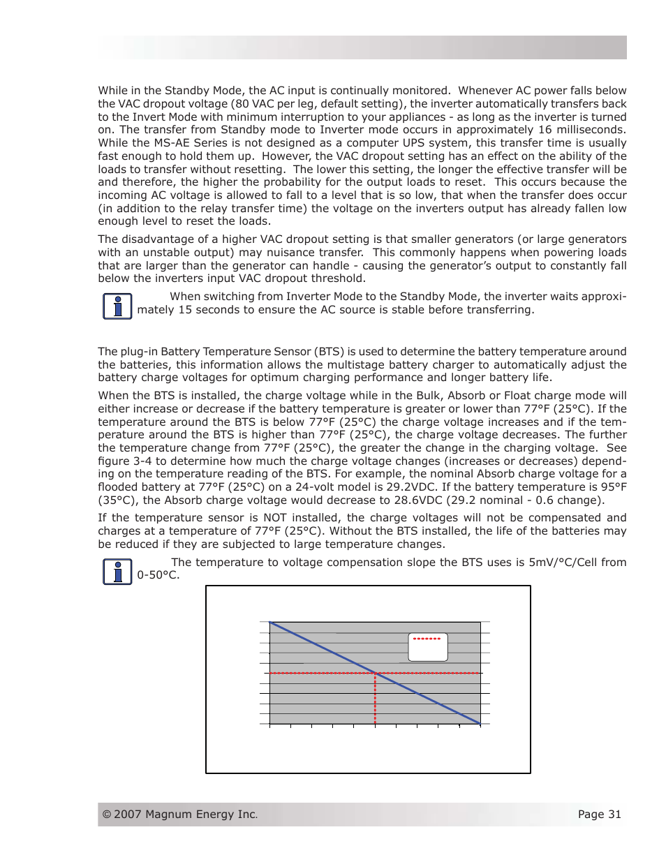 Operation, 3 battery temperature sensor operation | Magnum Energy MS-AEJ Series User Manual | Page 37 / 52