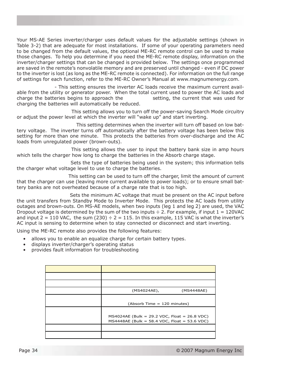 Operation | Magnum Energy MS-AEJ Series User Manual | Page 40 / 52