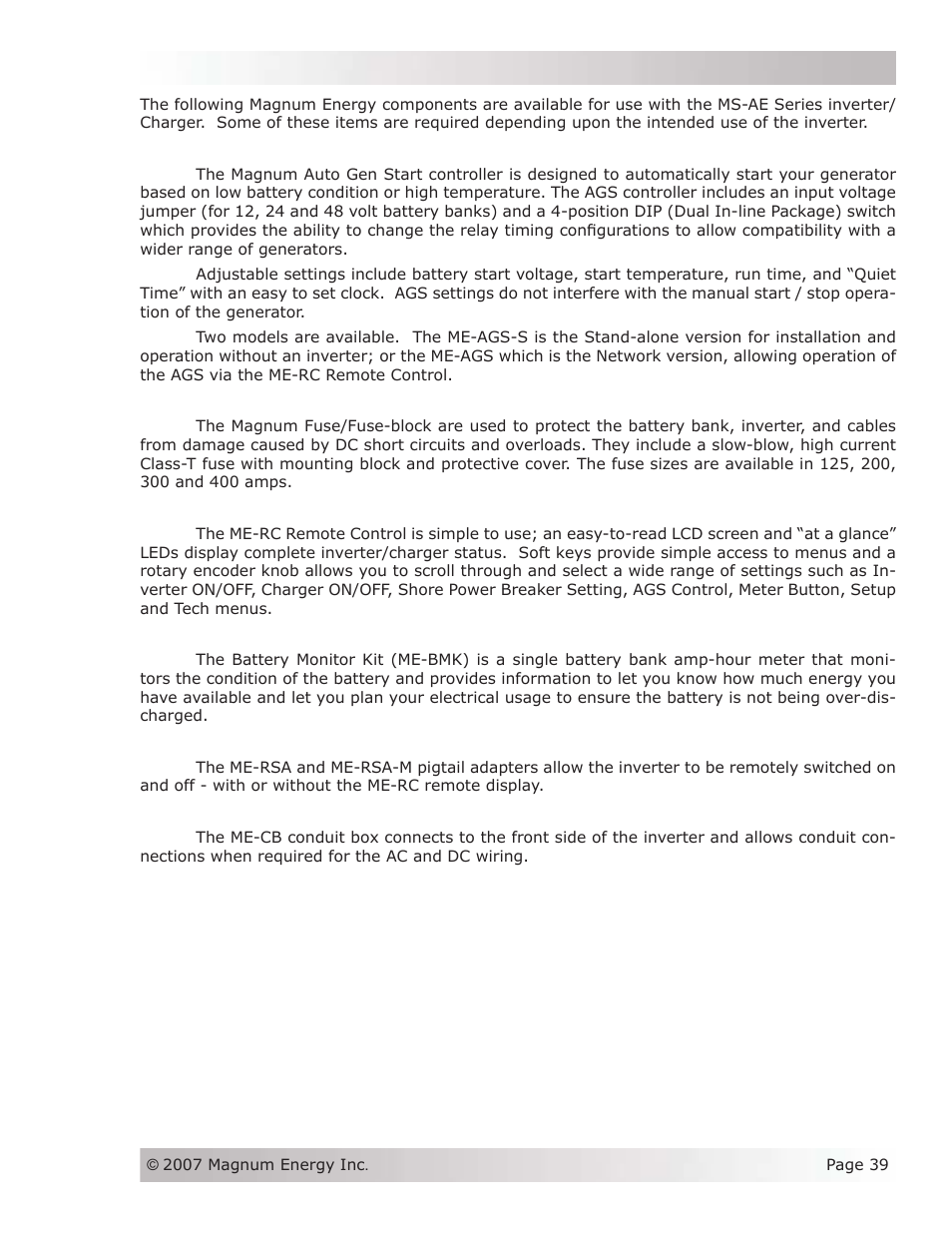 Magnum Energy MS-AEJ Series User Manual | Page 45 / 52