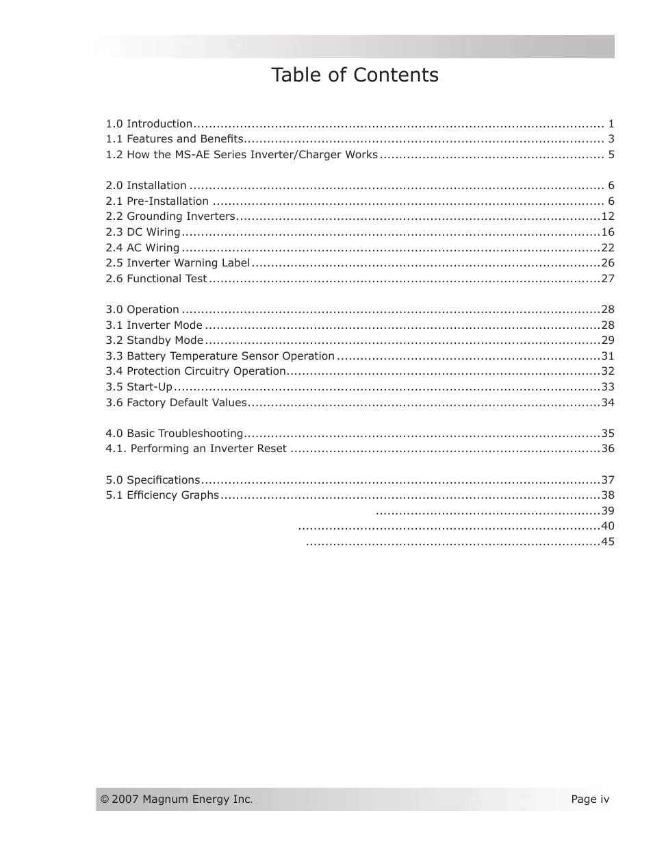Magnum Energy MS-AEJ Series User Manual | Page 5 / 52