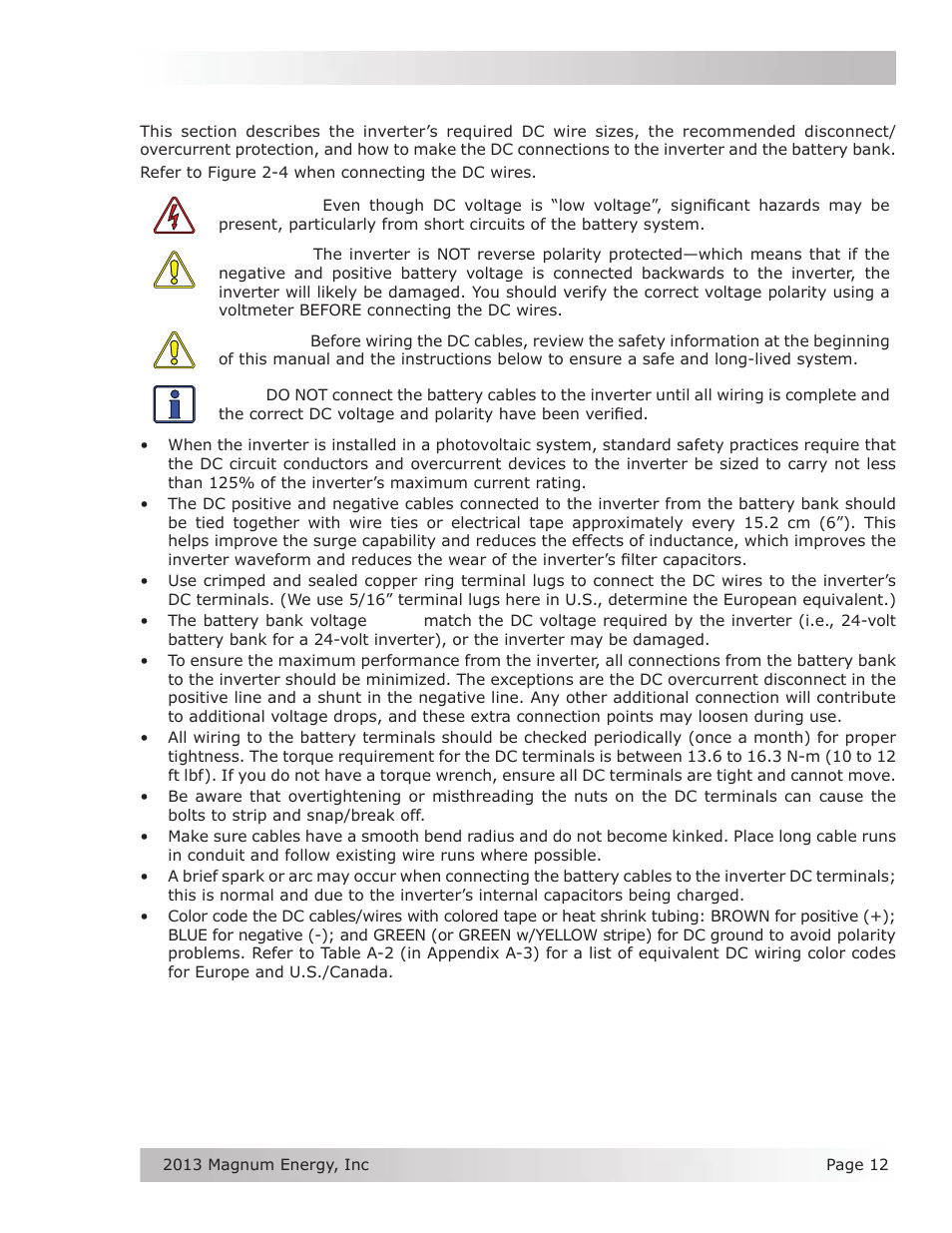4 dc wiring | Magnum Energy MS-PE Series User Manual | Page 19 / 64