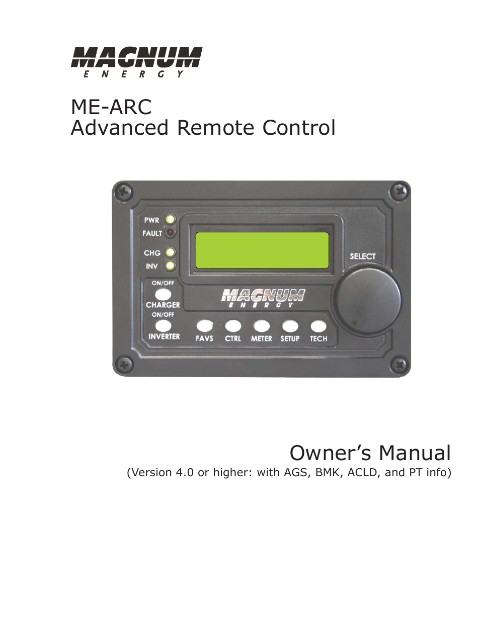 Magnum Energy ME-ARC Remote User Manual | 139 pages