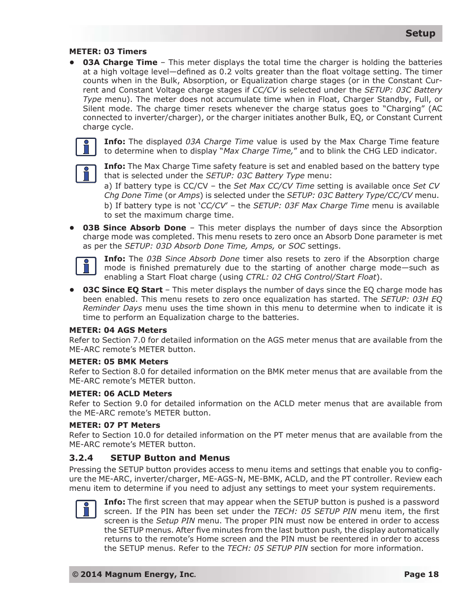 4 setup button and menus | Magnum Energy ME-ARC Remote User Manual | Page 25 / 139