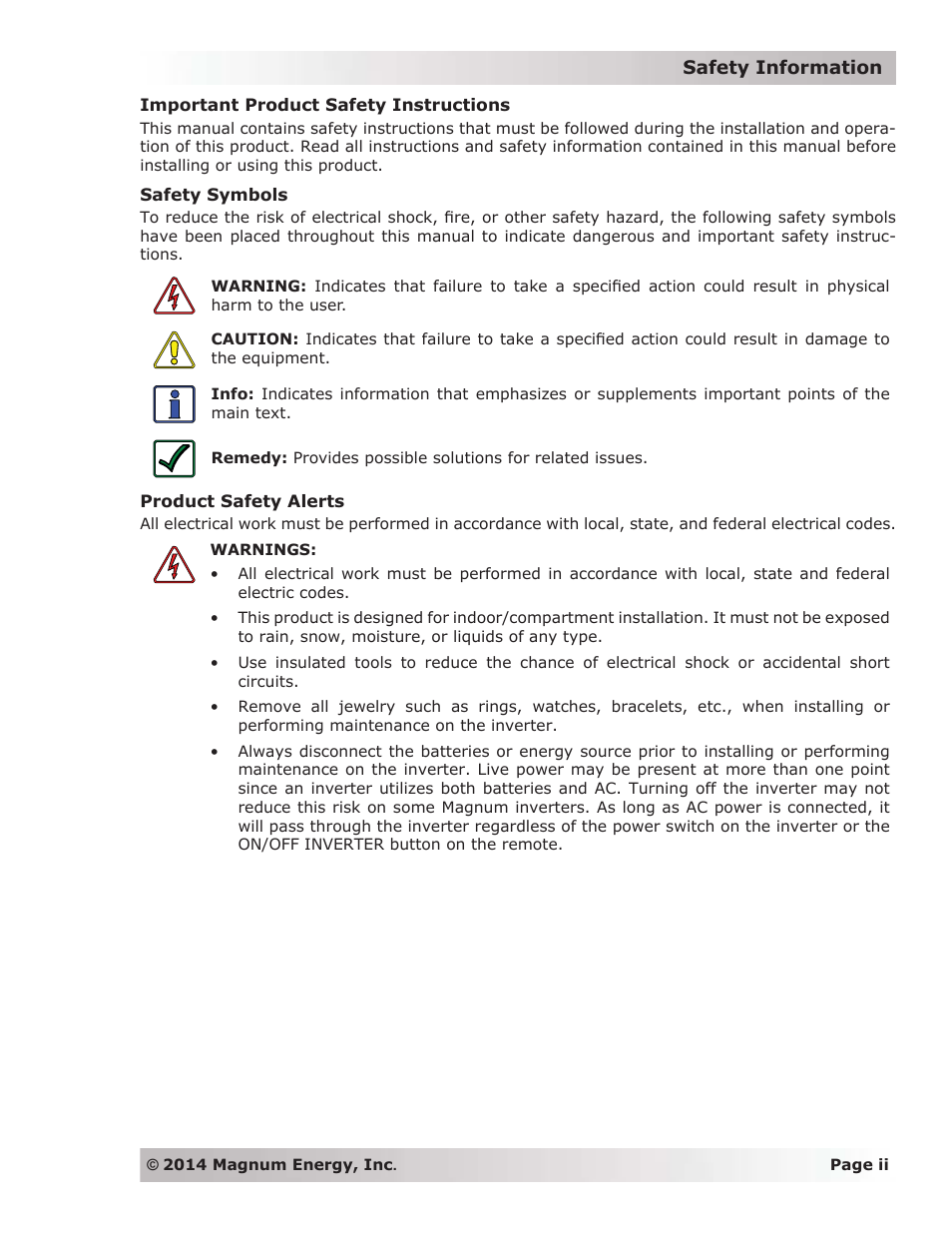 Magnum Energy ME-ARC Remote User Manual | Page 3 / 139