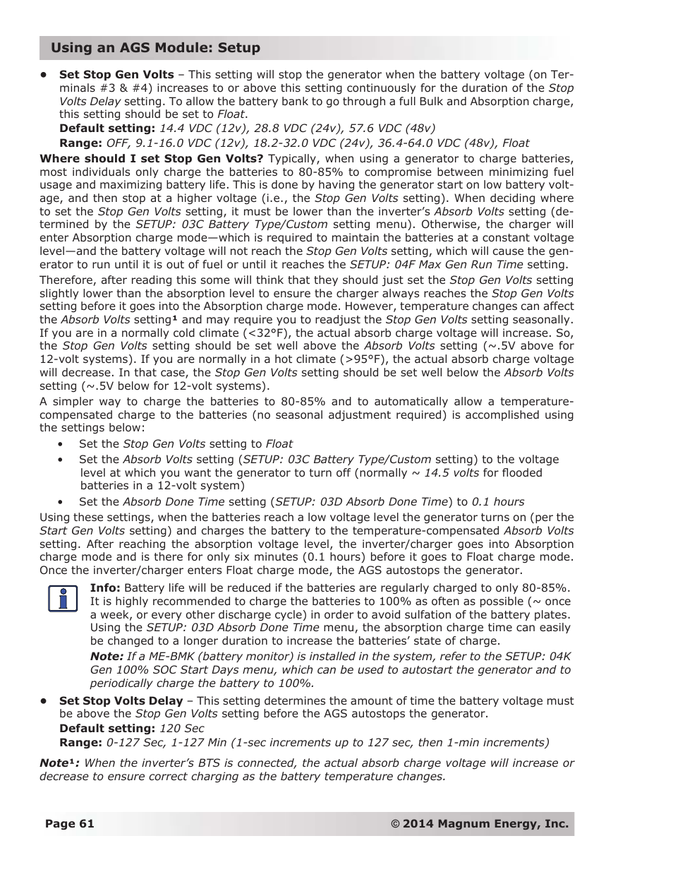 Magnum Energy ME-ARC Remote User Manual | Page 68 / 139