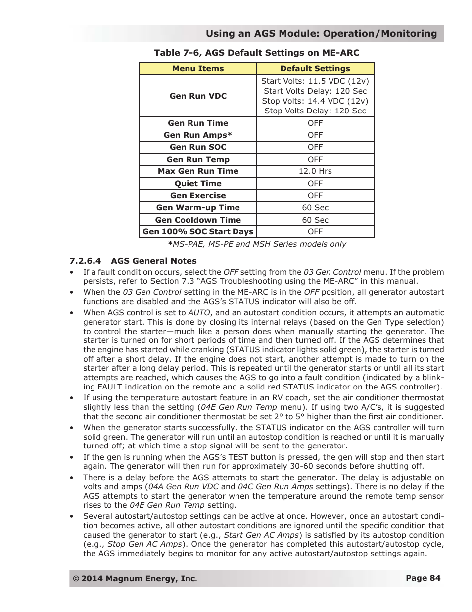 4 ags general notes | Magnum Energy ME-ARC Remote User Manual | Page 91 / 139