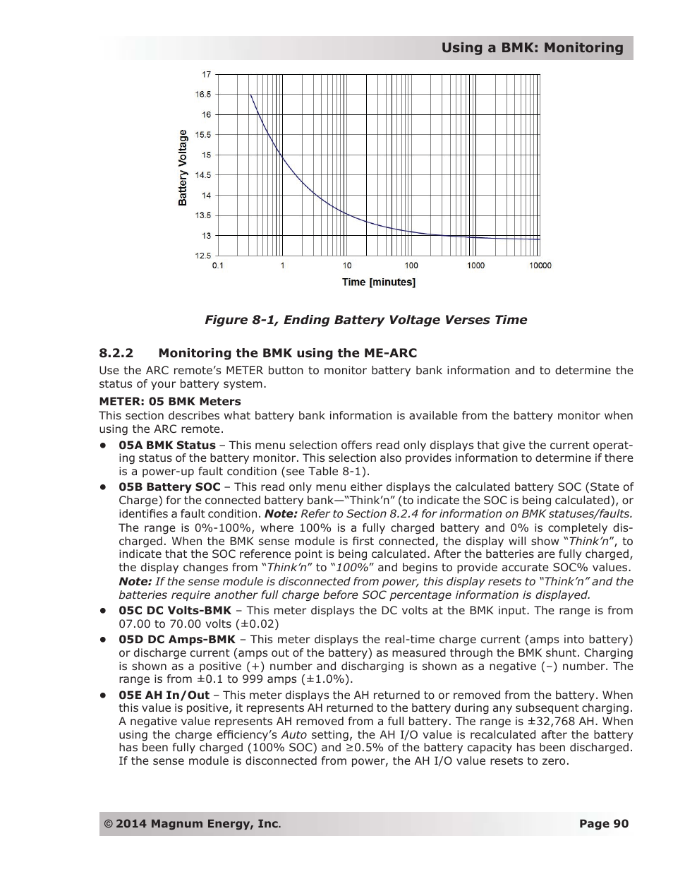 2 monitoring the bmk using the me-arc | Magnum Energy ME-ARC Remote User Manual | Page 97 / 139