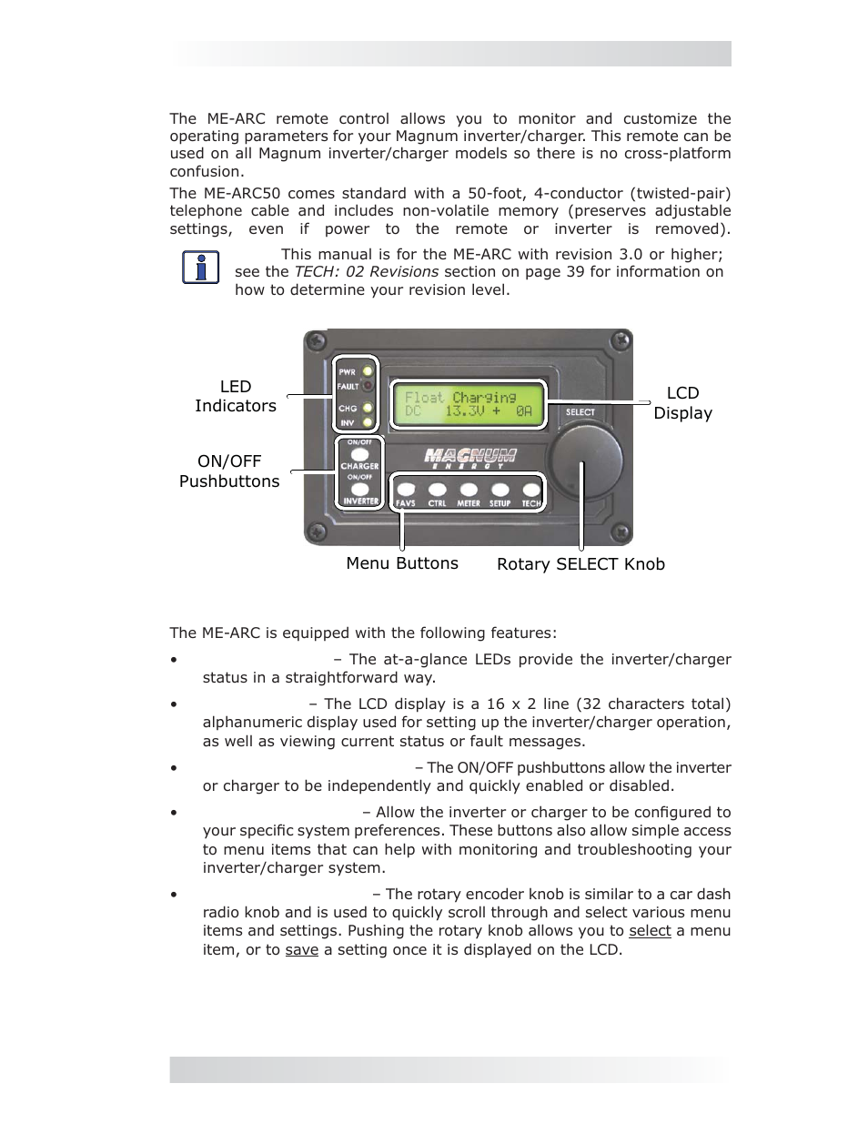 0 overview | Magnum Energy ME-ARC Remote User Manual | Page 7 / 107