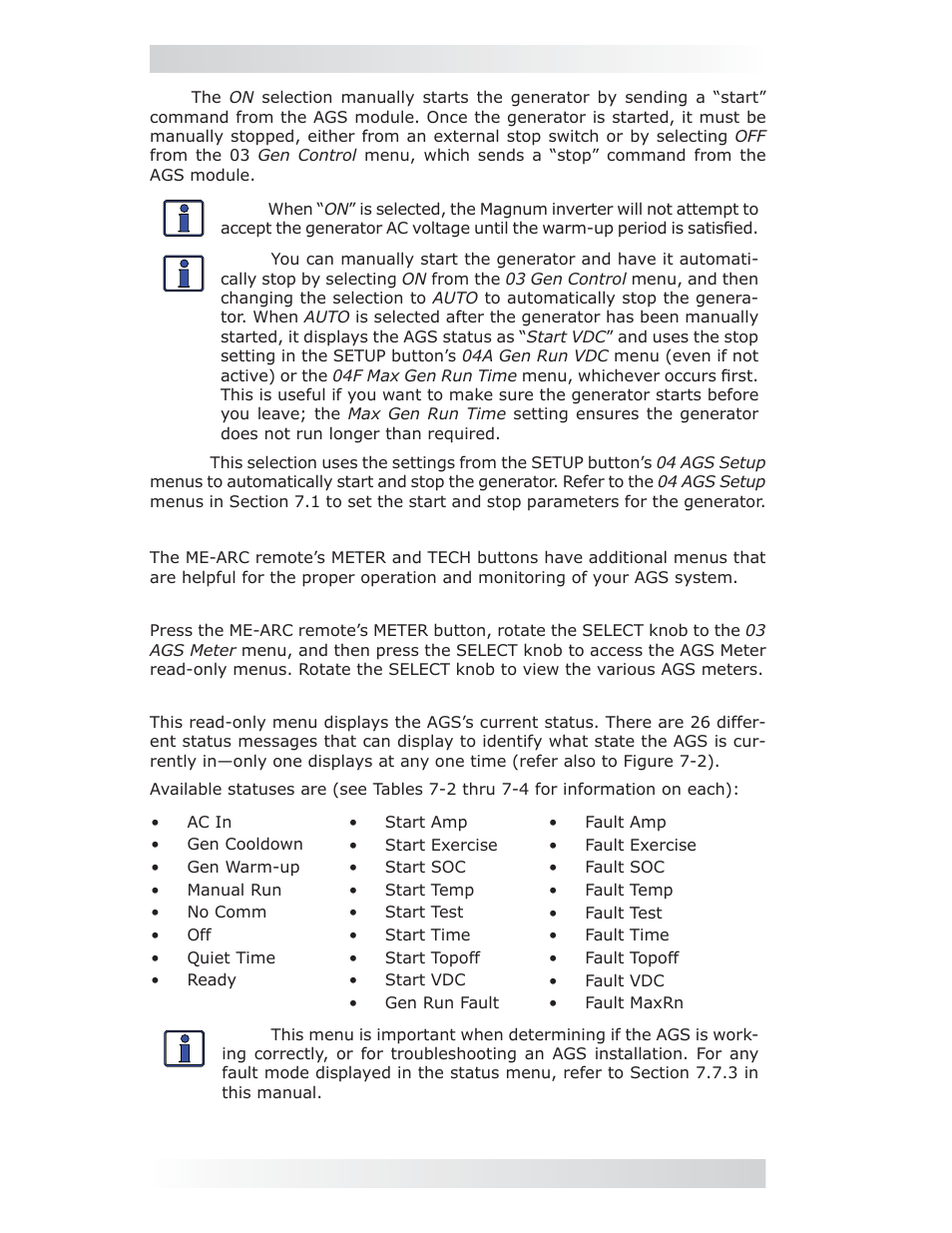 0 using an ags module | Magnum Energy ME-ARC Remote User Manual | Page 84 / 107