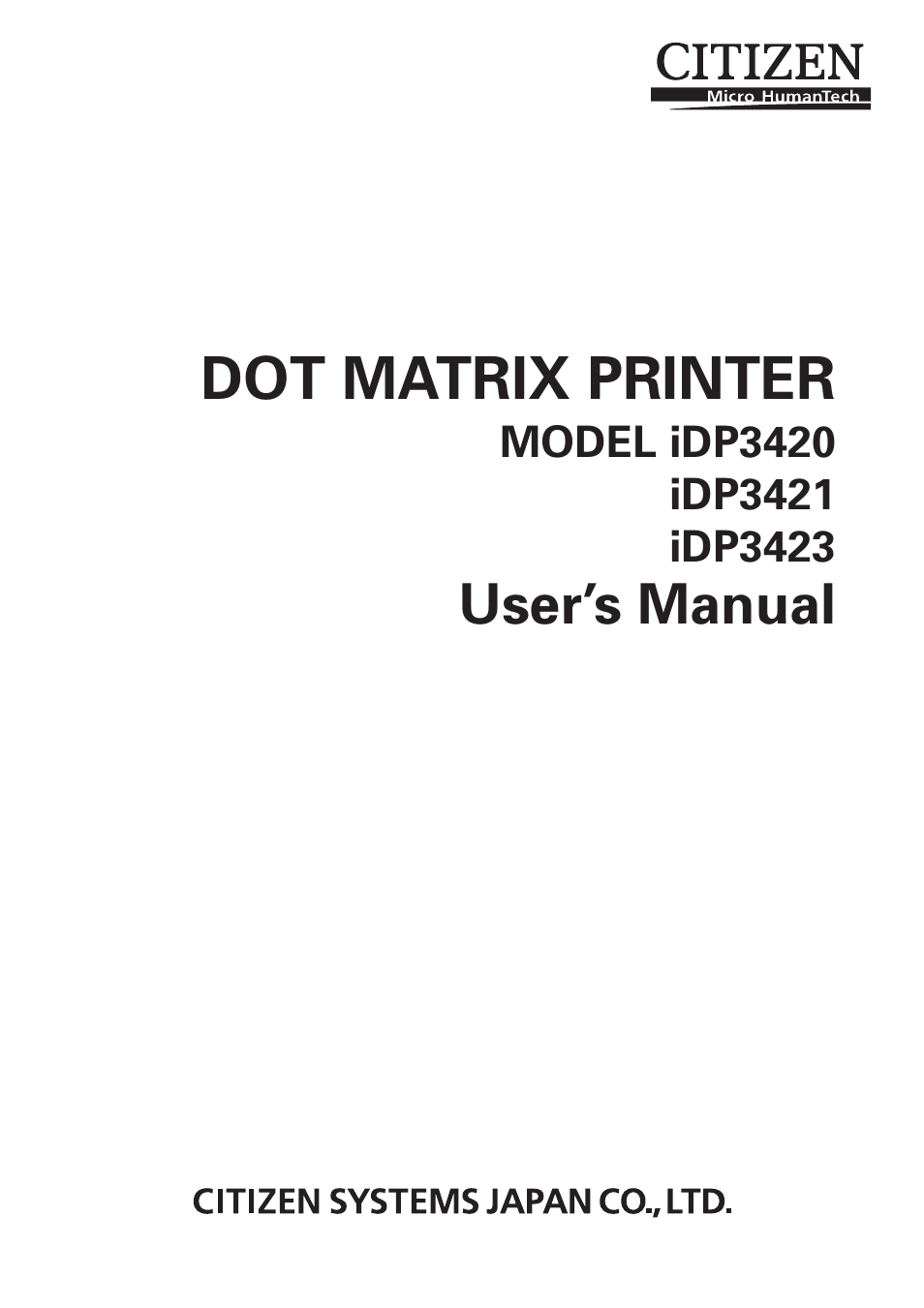 Citizen Systems iDP3423 User Manual | 174 pages