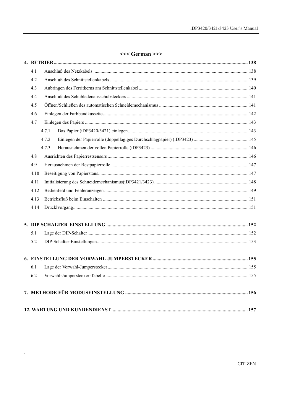 Citizen Systems iDP3423 User Manual | Page 16 / 174