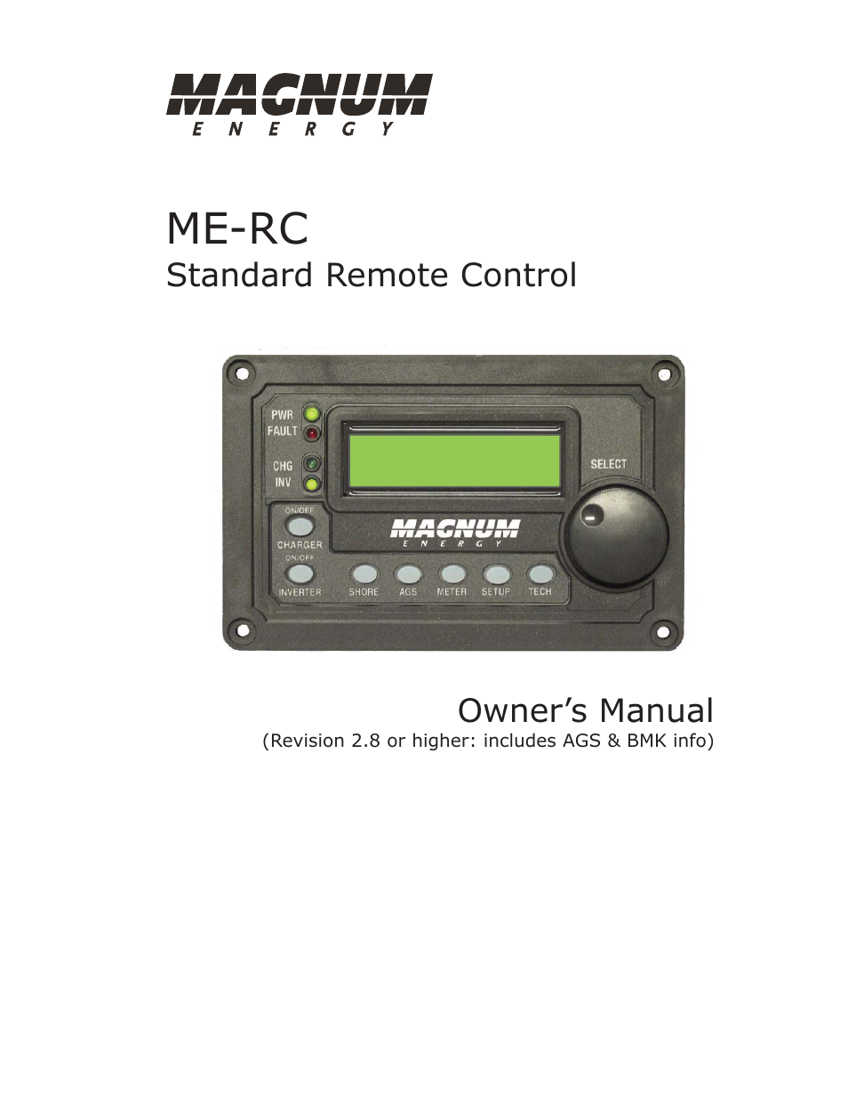 Magnum Energy ME-RC Remote User Manual | 87 pages